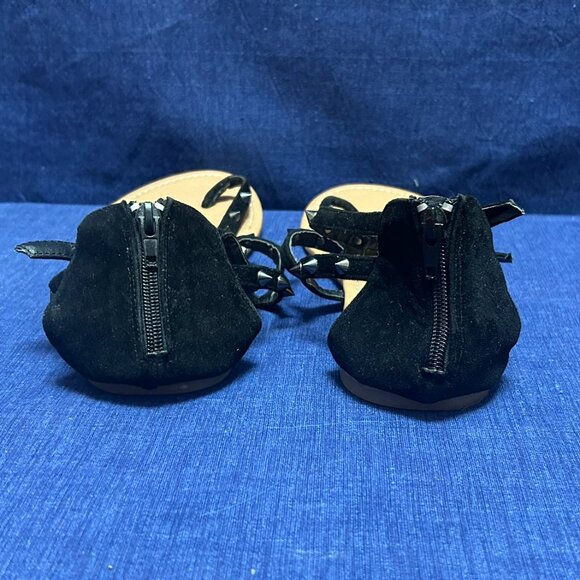 Size 9.5 Charlotte Russe Black & Chrome Spiked Studded Sandals - Picture 4 of 10